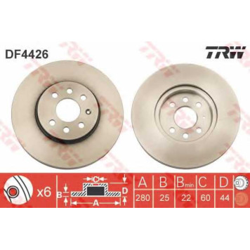 Тормозной диск TRW DF4426