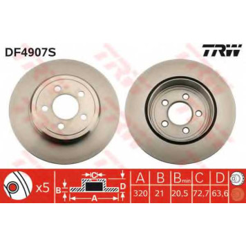 Тормозной диск TRW DF4907S