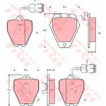 Колодки тормозные дисковые для AUDI A6(4A,C4), A8(4D2,4D8) <b>TRW GDB1162 / 21452</b>