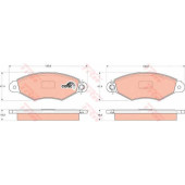 Колодки тормозные дисковые для CITROEN XSARA(N0,N1,N2) / RENAULT KANGOO Express(FC0/1#), KANGOO(KC0/1#,KW0/1#), THALIA(LB0/1/2#) <b>TRW GDB1321 / 21980</b>