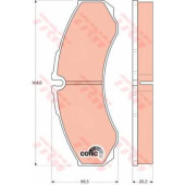 Колодки тормозные дисковые для NISSAN CABSTAR(F23,H41,H42), NT400 Cabstar <b>TRW GDB1345 / 29121</b>