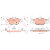 Колодки тормозные дисковые для CHEVROLET ASTRA, CORSA / OPEL ASTRA(F07#, F08#, F35#, F48#, F67, F69#, F70), ZAFIRA(F75#) <b>TRW GDB1351 / 23066</b>