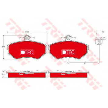 Колодки передние AUDI A4 (B5-B7), VW PASSAT (3B_) <b>TRW GDB1366DTE</b>