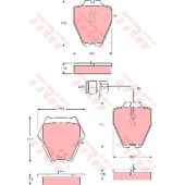 Колодки тормозные дисковые для AUDI A6(4B2,4B5,C5), A8(4D2,4D8) <b>TRW GDB1371 / 23119</b>