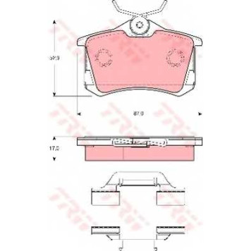 Колодки тормозные дисковые для AUDI A8(4D2,4D8), TT(8N3,8N9) / SKODA OCTAVIA(1U2,1U5) / VW BORA(1J2,1J6), GOLF(1J1,1J5), NEW BEETLE(1C1,9C1) <b>TRW GDB1416 / 20961</b>