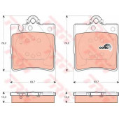 Колодки тормозные дисковые для MERCEDES C(CL203,S203,W203), CLC(CL203), CLK(A209,C209), E(S210), SL(R230), SLK(R171) <b>TRW GDB1421 / 21898</b>