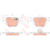 Колодки тормозные дисковые для BMW 3(E46), 5(E39), 7(E38), X3(E83), X5(E53), Z4(E85,E86), Z8(E52) <b>TRW GDB1530 / 21282</b>