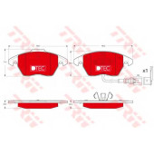 Колодки тормозные дисковые для AUDI A1, A3, TT / SKODA FABIA, OCTAVIA, RAPID, ROOMSTER, SUPERB, YETI / VW BEETLE, CADDY, CC, EOS, GOLF, JETTA, PASSAT, POLO, SCIROCCO, TOURAN <b>TRW GDB1550DTE / 23587</b>