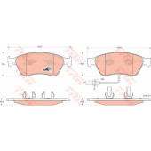 Колодки тормозные дисковые для AUDI A6(4F2,4F5,C6), A8(4E#) / VW PHAETON(3D#) <b>TRW GDB1553 / 23885</b>