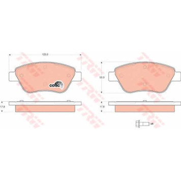 Колодки тормозные дисковые для FIAT SIENA(178#) <b>TRW GDB1579 / 23705</b>