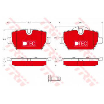 Колодки тормозные дисковые для BMW 1(E81,E87,F20), 3(E90,E92) <b>TRW GDB1612DTE / 23623</b>