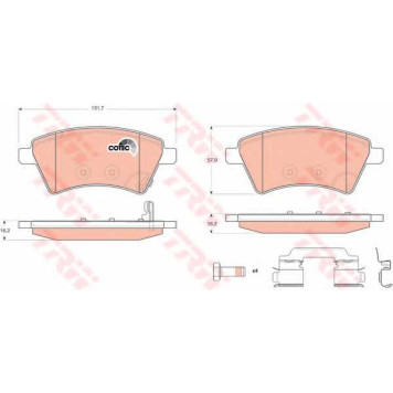 Колодки тормозные дисковые для FIAT SEDICI(FY#) / SUZUKI SX4(EY,GY) <b>TRW GDB1673 / 24391</b>