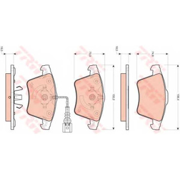Колодки тормозные дисковые для VW TOUAREG(7L6,7L7,7LA) <b>TRW GDB1721 / 23747</b>