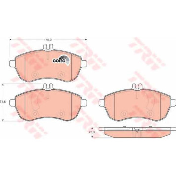 Колодки тормозные дисковые для MERCEDES C(C204,S204,W204), E(A207,C207,S212,W211,W212), SLC(R172), SLK(R172) <b>TRW GDB1736 / 24306</b>