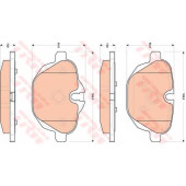 Колодки тормозные дисковые для BMW 5(F10,F11,F18), i8(I12), X3(F25), X4(F26), Z4(E89) <b>TRW GDB1840 / 24561</b>