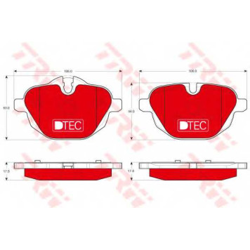 Колодки тормозные дисковые для BMW 5(F10,F11,F18), i8(I12), X3(F25), X4(F26), Z4(E89) <b>TRW GDB1840DTE / 24561</b>