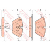 Колодки тормозные дисковые для BMW 5(F10,F11,F18) <b>TRW GDB1882 / 23968</b>