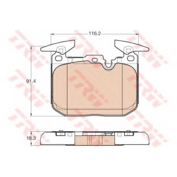Колодки тормозные дисковые для BMW 1(F20,F21), 2(F22,F23,F87), 3(F30,F31,F34,F35,F80), 4(F32,F33,F36,F82,F83) <b>TRW GDB1943 / 25028</b>