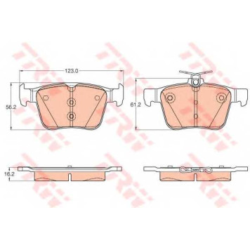 Колодки тормозные дисковые для AUDI A3, TT / SKODA SUPERB / VW GOLF SPORTSVAN, GOLF, PASSAT, TOURAN <b>TRW GDB1957 / 25008</b>