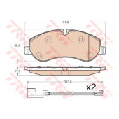 Колодки тормозные дисковые для FORD TOURNEO CUSTOM, TRANSIT CUSTOM, TRANSIT <b>TRW GDB1967 / 25602</b>