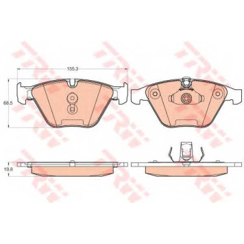 Колодки тормозные дисковые для BMW 1(E82), 3(E90,E91,E92,E93), 5(E60,E61), 6(E63,E64), 7(E65,E66,E67), X1(E84), Z4(E89) <b>TRW GDB2021</b>