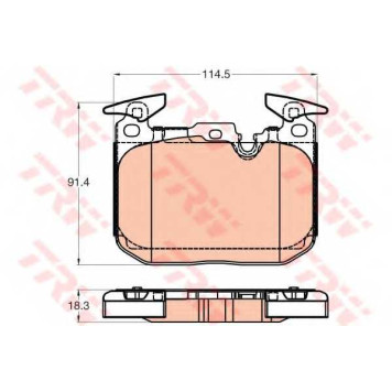 Колодки тормозные дисковые для BMW 3(F30,F31,F34,F35,F80), 4(F32,F33,F36,F82,F83) <b>TRW GDB2031 / 25028</b>