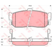Колодки тормозные дисковые для INFINITI G20 / NISSAN ALMERA, AVENIR, CEFIRO, EXPERT, MAXIMA QX, MAXIMA, PULSAR, SENTRA, SUNNY, TSUBAME <b>TRW GDB3181 / 21713</b>