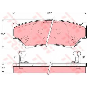 Колодки тормозные дисковые для SUZUKI GRAND VITARA(FT), VITARA(ET,TA) <b>TRW GDB3182 / 21907</b>