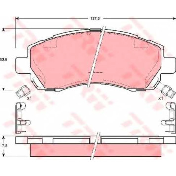Колодки тормозные дисковые для SUBARU IMPREZA(GC,GF,GFC,GG), LEGACY(BD,BE,BG,BH) <b>TRW GDB3205 / 23780</b>