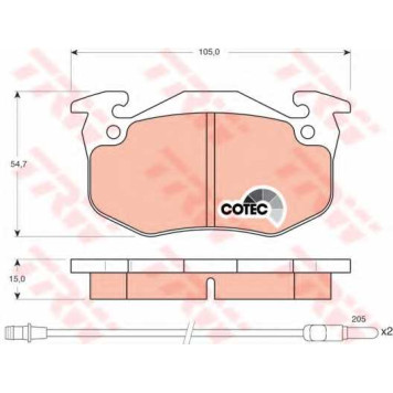Колодки тормозные дисковые для RENAULT 5(122#), CLIO(5/357#,B/C57#,S57#), RAPID(F40#,G40#), SUPER 5(B/C40#,S40#), TWINGO(C06#,S06#) <b>TRW GDB328 / 20635</b>