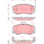 Колодки тормозные дисковые для HYUNDAI ELANTRA(HD,XD) / KIA SPORTAGE(JE#,KM#) <b>TRW GDB3386 / 23891</b>