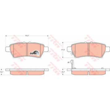 Колодки тормозные дисковые для NISSAN NAVARA(D40), PATHFINDER(R51) <b>TRW GDB3405 / 24240</b>