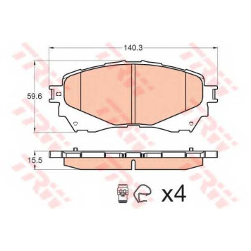 Колодки тормозные дисковые для MAZDA 6(GH,GJ) <b>TRW GDB3580 / 25725</b>