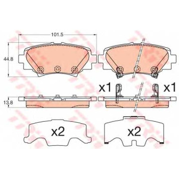 Колодки тормозные дисковые для MAZDA 3(BM) <b>TRW GDB3593 / 25878</b>