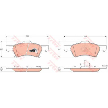 Колодки тормозные дисковые для CHRYSLER VOYAGER(RG,RS) <b>TRW GDB4129 / 23640</b>