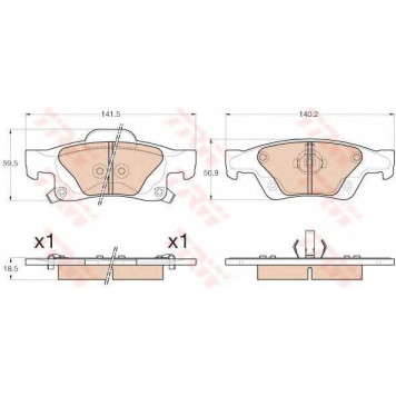 Колодки тормозные дисковые для JEEP GRAND CHEROKEE(WK,WK2) <b>TRW GDB4448 / 25196</b>