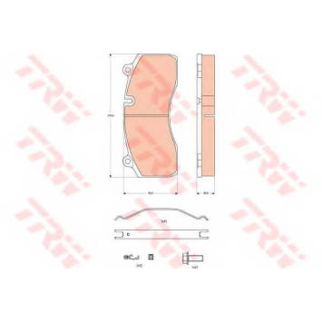 Колодки тормозные дисковые для VOLVO FL <b>TRW GDB5100 / 29181</b>-2