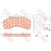 Колодки тормозные дисковые для MAN TGS / MERCEDES ACTROS MP4, ACTROS, ANTOS, AROCS, ATEGO, AXOR, ECONIC <b>TRW GDB5111 / 29244</b>