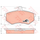 Колодки тормозные дисковые для AUDI 200, 80, 90, A4, CABRIOLET, COUPE / VW CORRADO, PASSAT <b>TRW GDB826 / 20669</b>