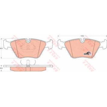 Колодки тормозные дисковые для BMW 3(E36,E46), 5(E34), 7(E32), Z3(E36) <b>TRW GDB916 / 20968</b>
