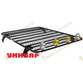 Багажник ВАЗ 2121 Нива (на водосток) грузовая платформа с сеткой <b>УНИКАР V212107</b>