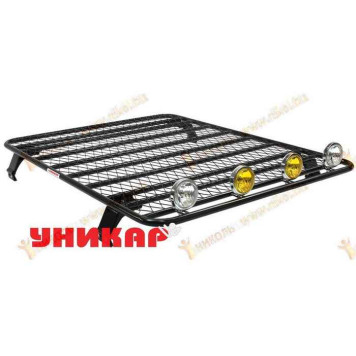 Багажник ВАЗ 2121 Нива (на водосток) грузовая платформа с сеткой <b>УНИКАР V212107</b>