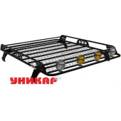 Багажник ВАЗ 2121 Нива (на водосток) боковое ограждение с сеткой облегченное. <b>УНИКАР V212108</b>