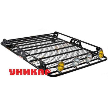 Багажник ВАЗ 2123 Шевроле-Нива (на рейлинги) боковое ограждение с сеткой <b>УНИКАР V212302</b>
