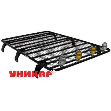 Багажник ВАЗ 2131 (на водосток) грузовая платформа с сеткой (6 опор) <b>УНИКАР V213105</b>