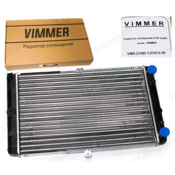 Радиатор охлаждения ВАЗ 2108 (карб.) алюминиевый <b>VIMMER VMR-21080-1301012-00</b>