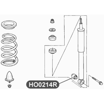 Cайлентблок поперечного рычага задней подвески; средний (в т.ч. Заднего амортизатора) VTR HO0214R-2