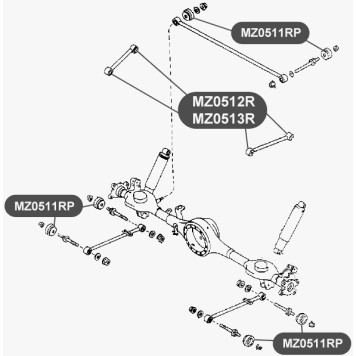 Сайлентблок продольной тяги задней подвески, внутренний VTR MZ0513R-1