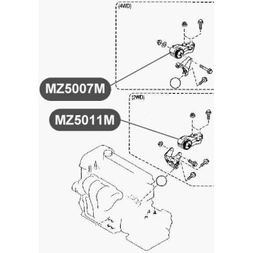 Подушка двигателя, задняя VTR MZ5007M-1