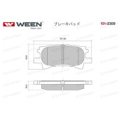 Тормозные колодки, дисковые, задние, LEXUS RX II; TOYOTA Highlander, Harrier, (компл.), , <b>WEEN 151-2309</b>